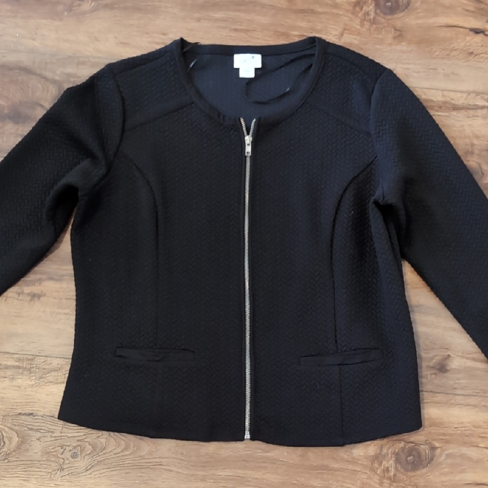 Jaclyn Smith Black Textured Blazer